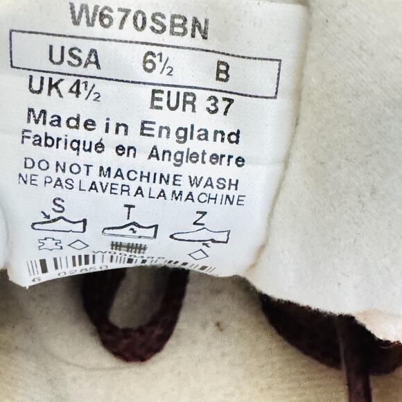 New Balance Shoes Womens 6.5 Burgundy Suede 670 Running Low Top Made UK Sneakers - Picture 8 of 9